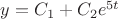 $y=C_1+ C_2 e^{5t}$