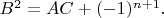 $B^2=AC+(-1)^{n+1}.$