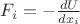 $F_i=-\frac{dU}{dx_i}$