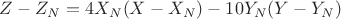 $Z-Z_N=4X_N(X-X_N)-10Y_N(Y-Y_N)$