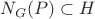 $N_G (P) \subset H$