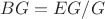 $BG=EG/G$ $BG=EG/G$