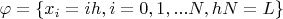 $\varphi =\{x_i=ih, i=0,1,...N , hN=L\}$