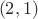 $\ (2, 1) $