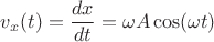 $v_x(t)=\dfrac{dx}{dt}=\omega A \cos(\omega t)$