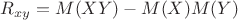 $R_{xy}=M(XY)-M(X)M(Y)$