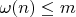 $\omega (n) \leq m $