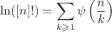 $$\ln([n]!)=\sum \limits_{k\geqslant 1}\psi\left(\dfrac{n}{k}\right)$$