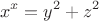 $$x^x=y^2+z^2$$ $$x^x=y^2+z^2$$
