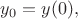 $y_0=y(0),$