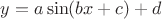 $y = a\sin(b x + c) + d$