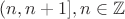 $(n,n+1], n\in \mathbb Z$