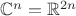 $\mathbb{C}^{n}=\mathbb{R}^{2n}$ $\mathbb{C}^{n}=\mathbb{R}^{2n}$