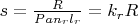 $s=\frac {R}{Pan_rl_r}=k_rR$