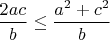 $\displaystyle \frac{2ac}{b} \le \frac{a^2 + c^2}{b}$