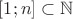 $[1;n]\subset\mathbb{N}$