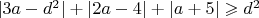 $|3a-d^2|+|2a-4|+|a+5|\geqslant d^2$