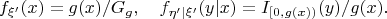$$f_{\xi'}(x) = g(x)/\mes G_g, \quad f_{\eta'|\xi'}(y|x) = I_{[0,g(x))}(y)/g(x).$$