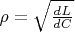 $\rho =\sqrt \frac {dL}{dC}$