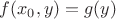 $f(x_0,y)=g(y)$