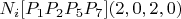 $N_i[P_1P_2P_5P_7](2, 0, 2, 0)$