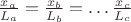 $\frac{x_a}{L_a} = \frac{x_b}{L_b} = \dots \frac{x_c}{L_c}$
