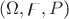 $(\Omega, \digamma,  P$)