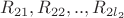 $R_{21},R_{22},..,R_{2l_2}  $