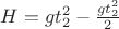 $H=gt^2_2-\frac{gt^2_2}{2}$