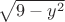 $\sqrt{9-y^2}$