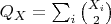 $Q_{X} = \sum_{i}{X_{i} \choose 2}$