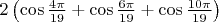 $2\left(\cos\frac{4\pi}{19}+\cos\frac{6\pi}{19}+\cos\frac{10\pi}{19}\right)$