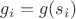 $g_i = g(s_i)$ $g_i = g(s_i)$