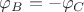 $\varphi_B=-\varphi_C$