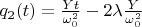 $ q_2(t) =  \frac{Yt}{\omega_0^{2}}  - 2 \lambda \frac{Y}{\omega_0^2}$