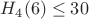 $H_4(6)\le30$