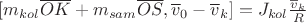 $[m_{kol} \overline {OK}+m_{sam} \overline {OS},\overline v_0-\overline v_k]=J_{kol}\frac{\overline v_k}{R}$