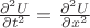 $\[
\frac{{\partial ^2 U}}
{{\partial t^2 }} = \frac{{\partial ^2 U}}
{{\partial x^2 }}
\]$