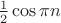 $\frac12\cos \pi n$