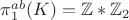 $\pi^{ab}_{1}(K)= \mathbb{Z}*\mathbb{Z}_{2}$