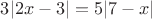 $3|2x-3|=5|7-x|$