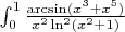 $\int_0 ^1 \frac{\arcsin(x^3+x^5)}{x^2 \ln^2(x^2+1)}$