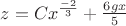 $z = Cx^\frac{-2}{3} + \frac{6gx}{5}$