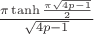 $\frac{\pi \tanh{\frac{\pi\sqrt{4p-1}}{2}}}{\sqrt{4p-1}}$