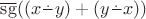 $\overline{\mathrm{sg}}((x \frac{\,.\,}{} y) + (y \frac{\,.\,}{} x))$