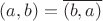 $(a,b)=\overline {(b,a)}$