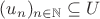 $(u_n)_{n\in\mathbb N}\subseteq U$