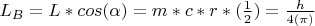 $L_B=L*cos(\alpha)=m*c*r*(\frac12)=\frac{h}{4(\pi)}$