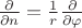 $\frac{\partial}{\partial n}=\frac 1 r \frac{\partial}{\partial \varphi}$