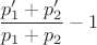 $\displaystyle \frac {p'_1+p'_2}{p_1+p_2}-1$